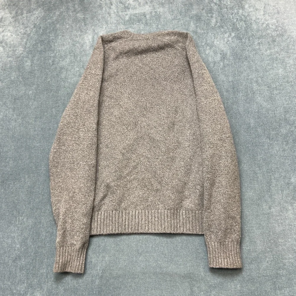 Banana Republic Sweater Mens Medium Heather Gray Knitted Ribbed Hem Winter Wear